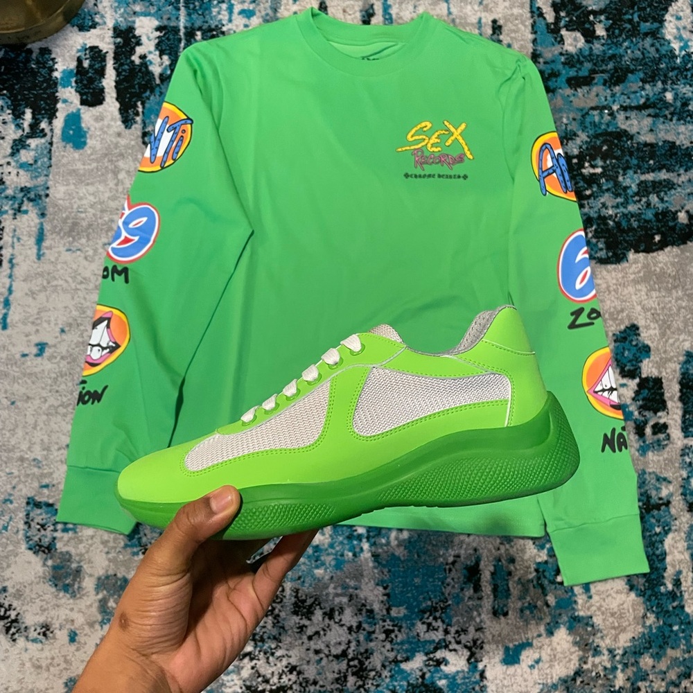 Chrome Heart Longsleeve & Prada Trainers bundle